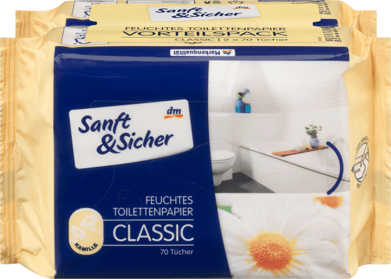 Feuchtes Toilettenpapier Classic Kamille (2x70 St), 140 St