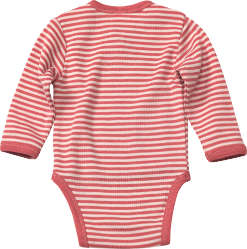 Baby Wickelbody, Gr. St Seide, 1 rosa, 50/56, aus und weiß, Bio-Wolle