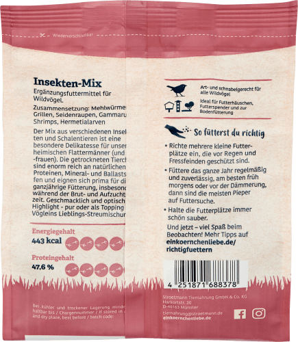 125 Insekten-Mix, Vogelfutter Streufutter g