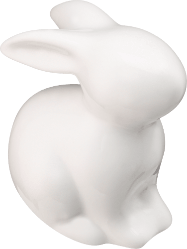 St Keramikhase weiß glänzend, sitzend, 1