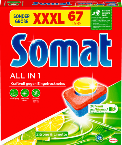 Spülmaschinen-Tabs All-in-1 Zitrone & Limette, 67 St
