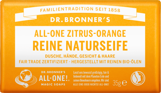 Seifenstück reine Naturseife all one g 35 & Zitrus Orange