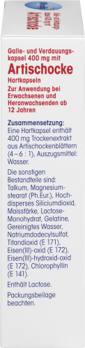 Artischocke, Verdauungskapsel Galle- mit 400 und mg St 60