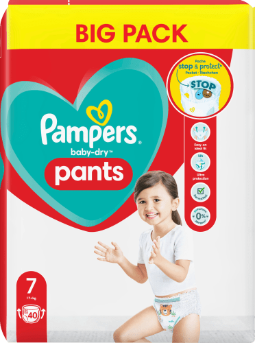 Baby Pants Baby Dry Gr.7 Extra Large (17+ kg), Big Pack, 40 St
