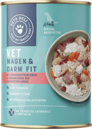 Nassfutter für Hunde, VET Magen & Darm fit mit Huhn, Hüttenkäse & Reis, 400 g