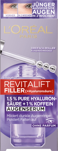Augenserum Revitalift Filler Hyaluron + Koffein, 20 ml