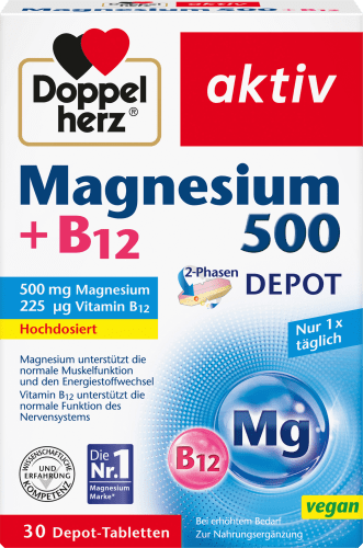 Magnesium 500 + B12 2-Phasen Depot Tabletten 30 St, 51 g