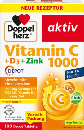 Vitamin C 1000 + D3 + Zink 100 St, 143 g