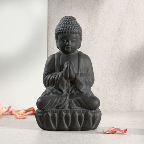 Keramikbuddha, schwarz, 1 St