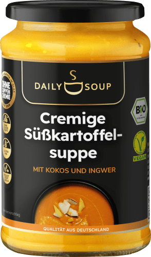 Suppe, cremige Süßkartoffelsuppe mit Ingwer, & g Kokos 380