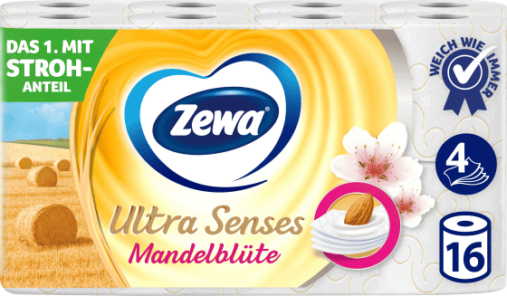 Toilettenpapier Ultra Senses Mandelblüte 4-lagig Blatt), 16 (16x135 St