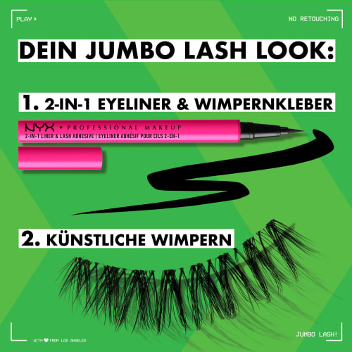 Künstliche Wimpern (1 Paar) Fringe Eyeliner 1 & Kit, St Adhesive Glam