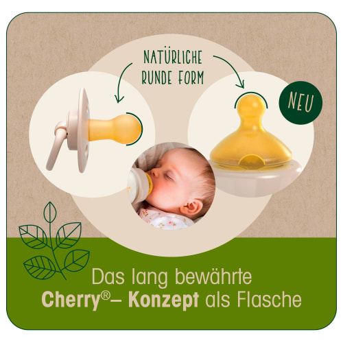 Babyflasche aus Glas an, 120ml, cherry beige, St Geburt green, von 1