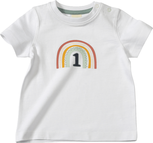 Kinder Shirt Geburtstag, Gr. 86, aus Bio-Baumwolle, weiß, bunt, 1 St