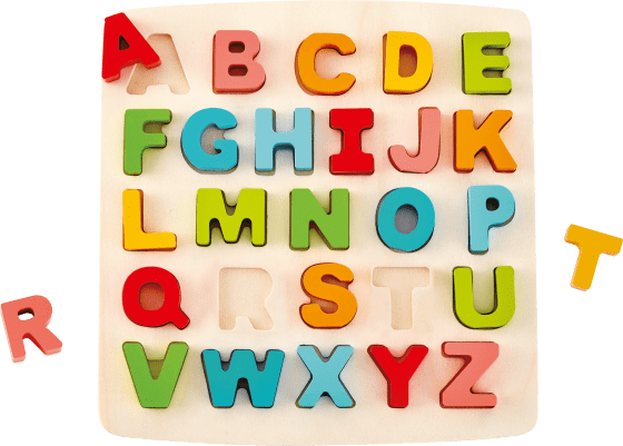 Puzzle aus Holz mit Großbuchstaben 1 ABC, St