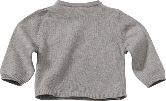 Baby Pullover, Gr. 68, aus St 1 grau, Bio-Baumwolle
