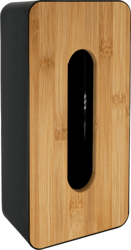 Taschentuch-Box Kunststoff mit St schwarz, 1 Deckel Bambus