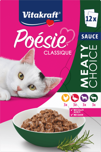 in Classique, (12x85 g g), Multipack Fleisch Poésie Soße, Nassfutter 1020 Katze,