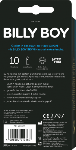 extra Kondome St Breite Hautnah 53mm, latexfrei, feucht, 10