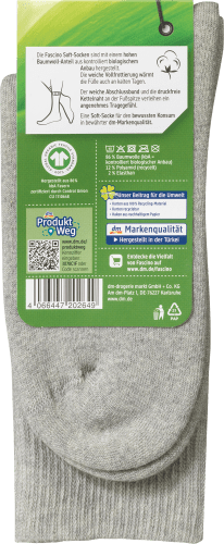 Soft-Socken mit Bio-Baumwolle, grau, 39-42, Gr. St 1