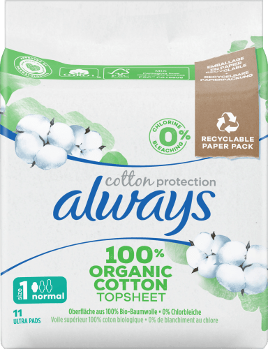 Ultra-Binden Cotton Protection Normal 11 Flügel, mit St