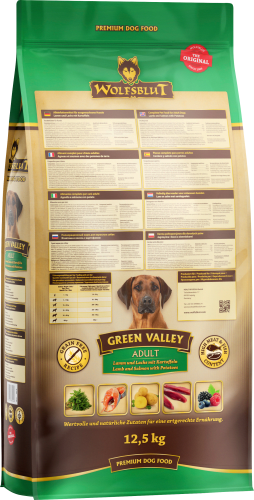 Adult, & kg green Hund Lachs 12,5 Trockenfutter valley, mit Kartoffel, Lamm,