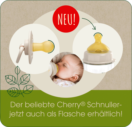 Schnuller 0-6 Monate, braun/beige, St Gr.1, Cherry Latex, 2 Green