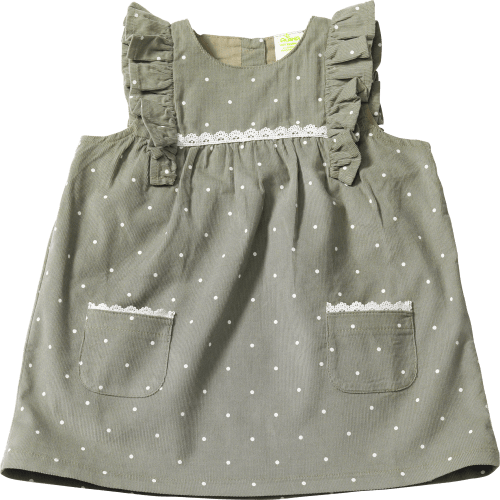 Kleid aus Cord mit Punkten, grün, Gr. 86, 1 St