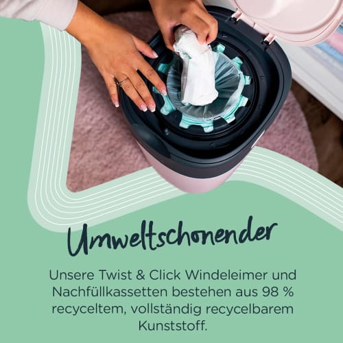 6 St Twist für Click und Sangenic Nachfüllkassetten & Windeleimer Tec,
