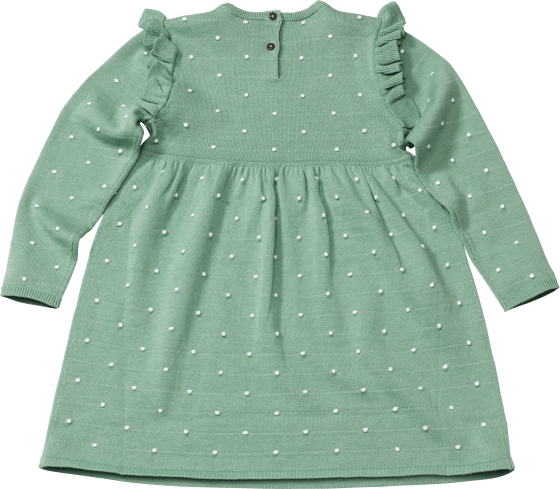 1 Kleid 98, mit Punkten, Gr. grün, St