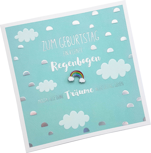 Grußkarte Pin Regenbogen, 1 St