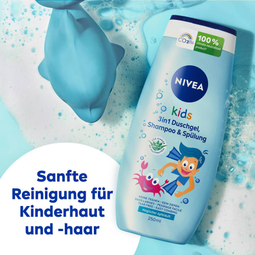 Kinder Duschgel & Shampoo Apfelduft, 250 ml Spülung & 3in1