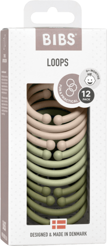 Loops 12 St creme/grün/olive,