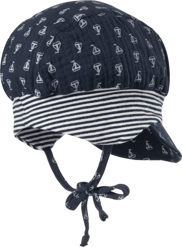 Baby Mütze, Gr. 1 44/45, mit blau, Bio-Baumwolle, St