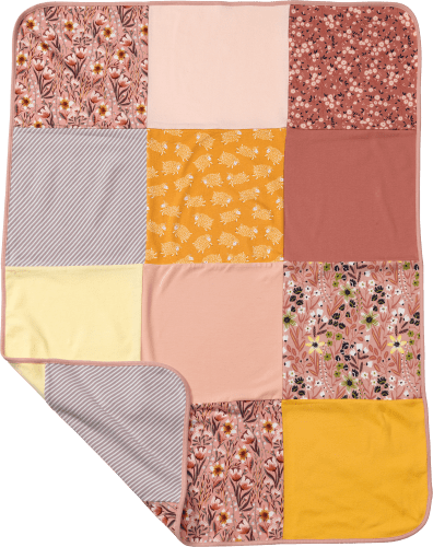 Patchwork Decke, ca cm, rosa, 100 1 aus 75 gelb, Bio-Baumwolle, St x