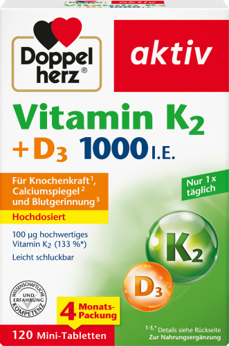 Vitamin K2 + 52,4 120 1000IE D3 g Tabletten St