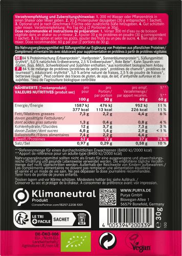 30 Proteinpulver g Strawberry, Protein, 62% High