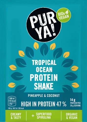 Proteinpulver 47% Tropical Ocean, Ananas & Coconut mit Spirulina, 30 g