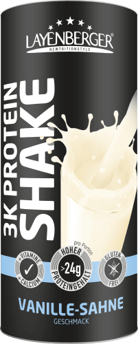 Proteinpulver 3K Protein, Vanille Sahne Geschmack, 360 g | Protein Shakes & Pulver