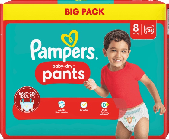 Baby Pants Baby Dry Gr.8 Extra Large (19+ kg), Big Pack, 36 St