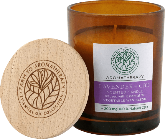 Lavender 1 Aromatherapy im Duftkerze CBD, + Glas St