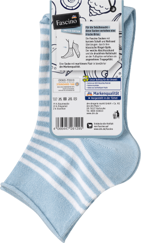 Socken mit Rollrand, Gr. St 35-38, 1 blau