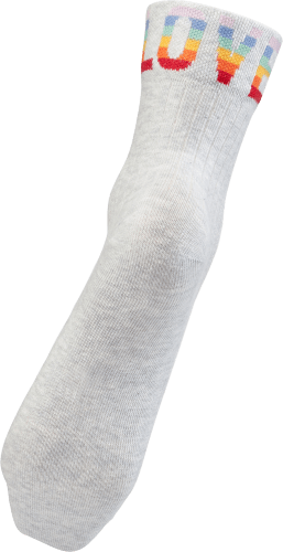 Socken in Ripp-Optik, Gr. 1 St grau, 35-38