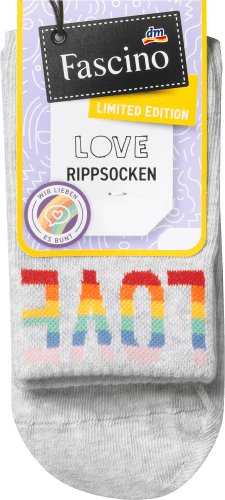 Socken in Ripp-Optik, Gr. grau, 35-38, 1 St