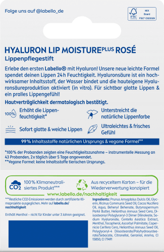 Lippenpflege Hyaluron Moisture g 4,8 Rosé
