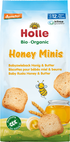 ab g dem Babysnack Monat, 12. 100 Honey Minis, Zwieback