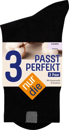 schwarz Passt 3 Socken St Perfekt Gr. 39-42,