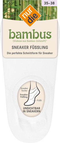 Sneaker Füßling Bambus, Gr. 39-42, weiß, 1 St