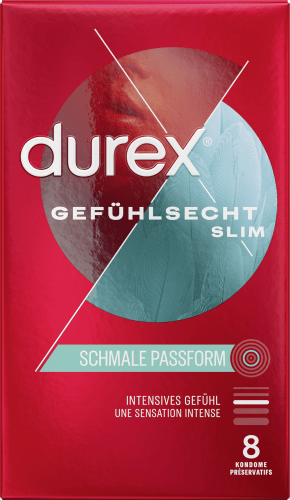 Kondome Gefühlsecht Slim Fit, 8 Breite St mm, 52,5