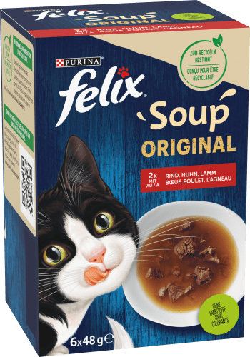 Nassfutter Katze mit Rind, Huhn & Lamm, Soup Original Multipack (6x48 g), 288 g